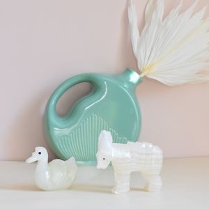 Vintage Marble Animals, Donkey and Duck, Boho